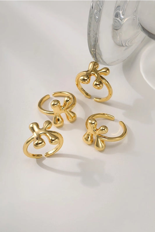 Balloon Bubble Monogram Initial Adjustable Ring