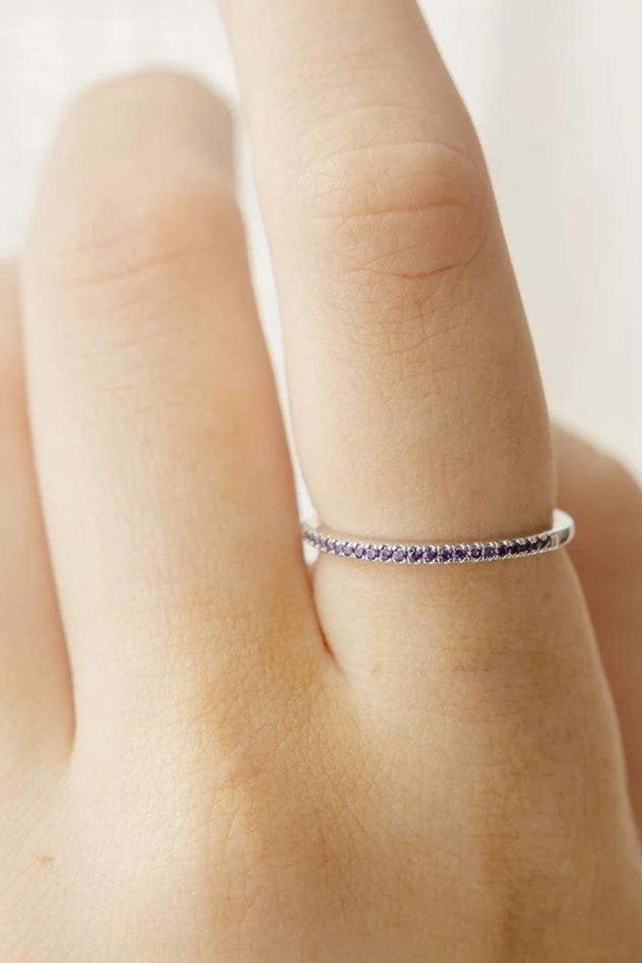 Made by Mary February Birthstone Stacking Ring
