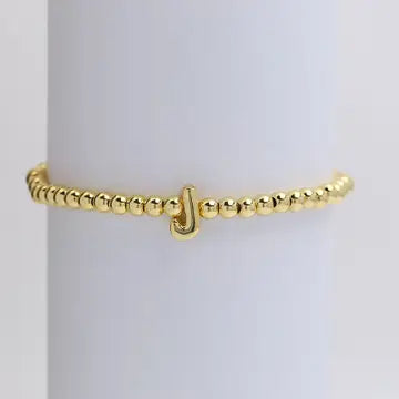 Initial Monogram Bubble Stretch Bead Bracelet