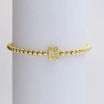 Initial Monogram Bubble Stretch Bead Bracelet