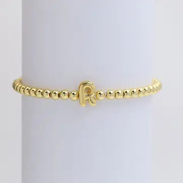 Initial Monogram Bubble Stretch Bead Bracelet