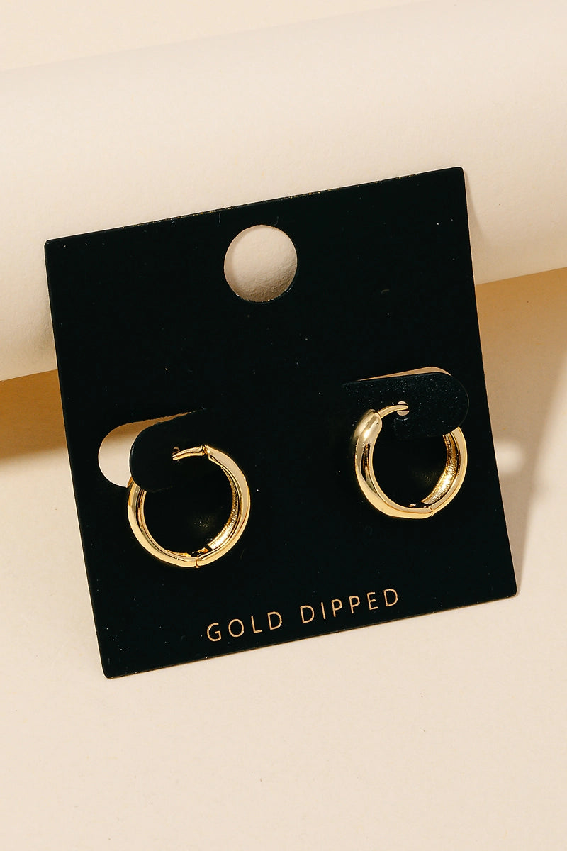Dipped Mini Hoop Huggie Earrings