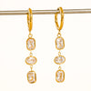 Sunniva 18K Gold Non-Tarnish Cz Triple Drop Earrings