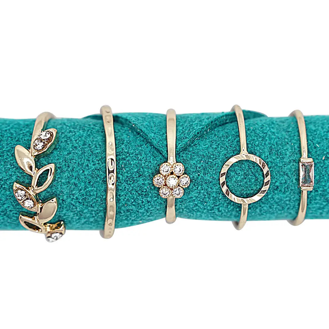 5PC Assorted Design Fashion Ring Set