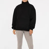 Cotton Blend Fleece Mock Neck Pullover Sweater