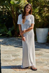 Knit Sweater Viscose Nylon See Through Maxi Skirt