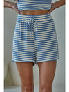 Knit Rayon Spandex Striped Elastic Waist Shorts