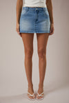 Low Rise Studded Denim Skort