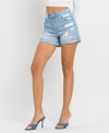 Mid Rise Double Cuffed Boyfriend Shorts