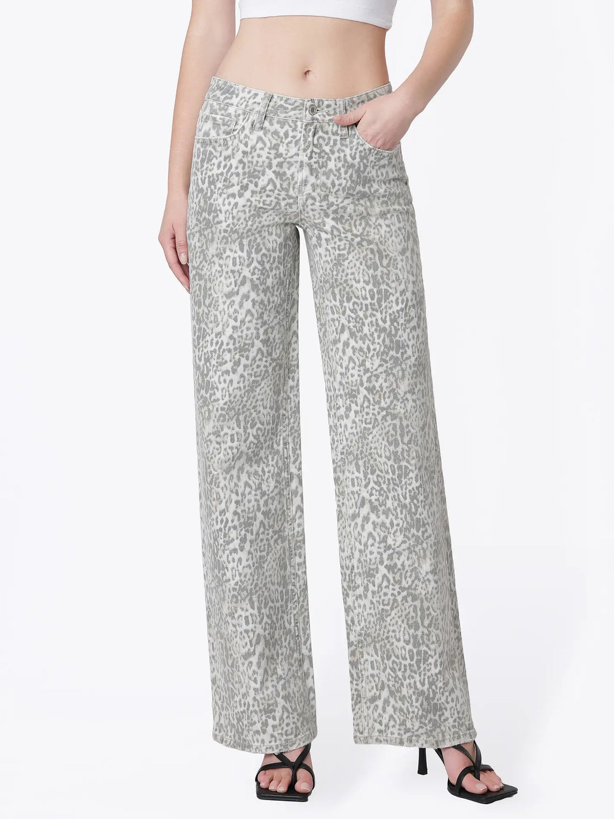 Low Rise Leopard Wide Leg