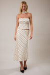 Polka Dot Mid Rise Maxi Skirt