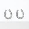 Cz Gold-Dipped Rhinestone Horseshoe Earring