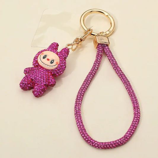 Sparkling Labubu Rhinestone Phone Strap Keychain Bag Charm