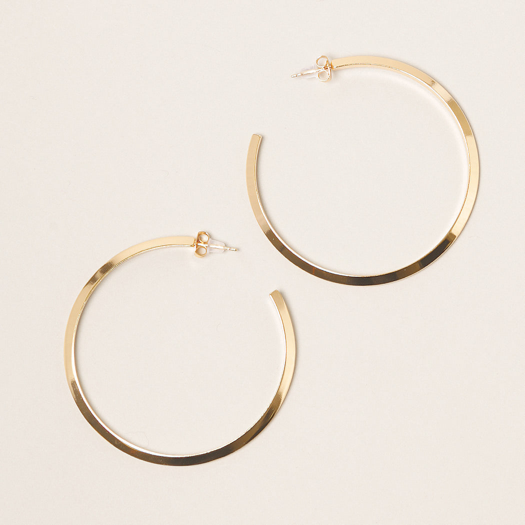 ML-14K Gold Dipped Post Hoop Earrings