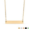 18K Gold Stainless Steel Blank Bar Necklace
