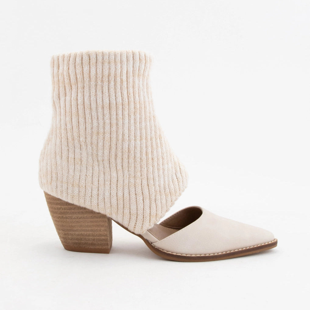 Ballerina Chunky Knit Ankle Cuff Boots