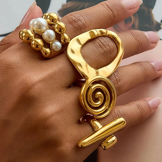 Gold Non-Tarnish Statement Ring