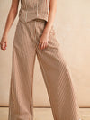 Striped Pattern Wide Leg Pants