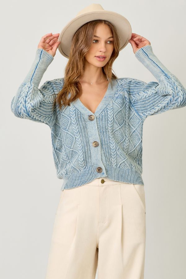 Mixed Weaving Sweater Cardigan