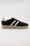 Christi Black Double Stripe Design Sneakers