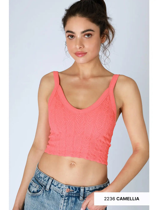 Lace Textured Crop Top