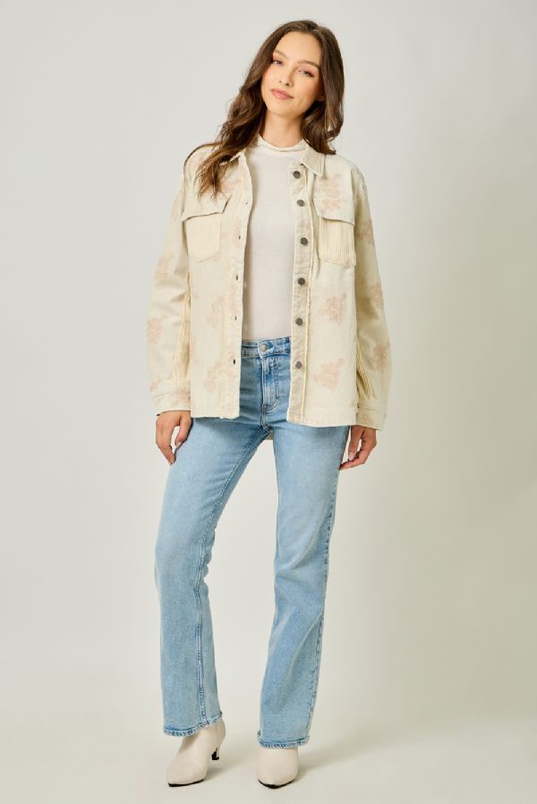 Washed Corduroy Embroidery Jacket