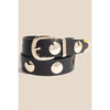 Metallic Disc Studded Vegan Leather Belt