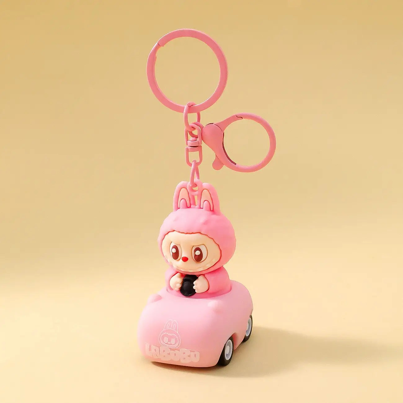 Labubu Driving Cartoon Keychain