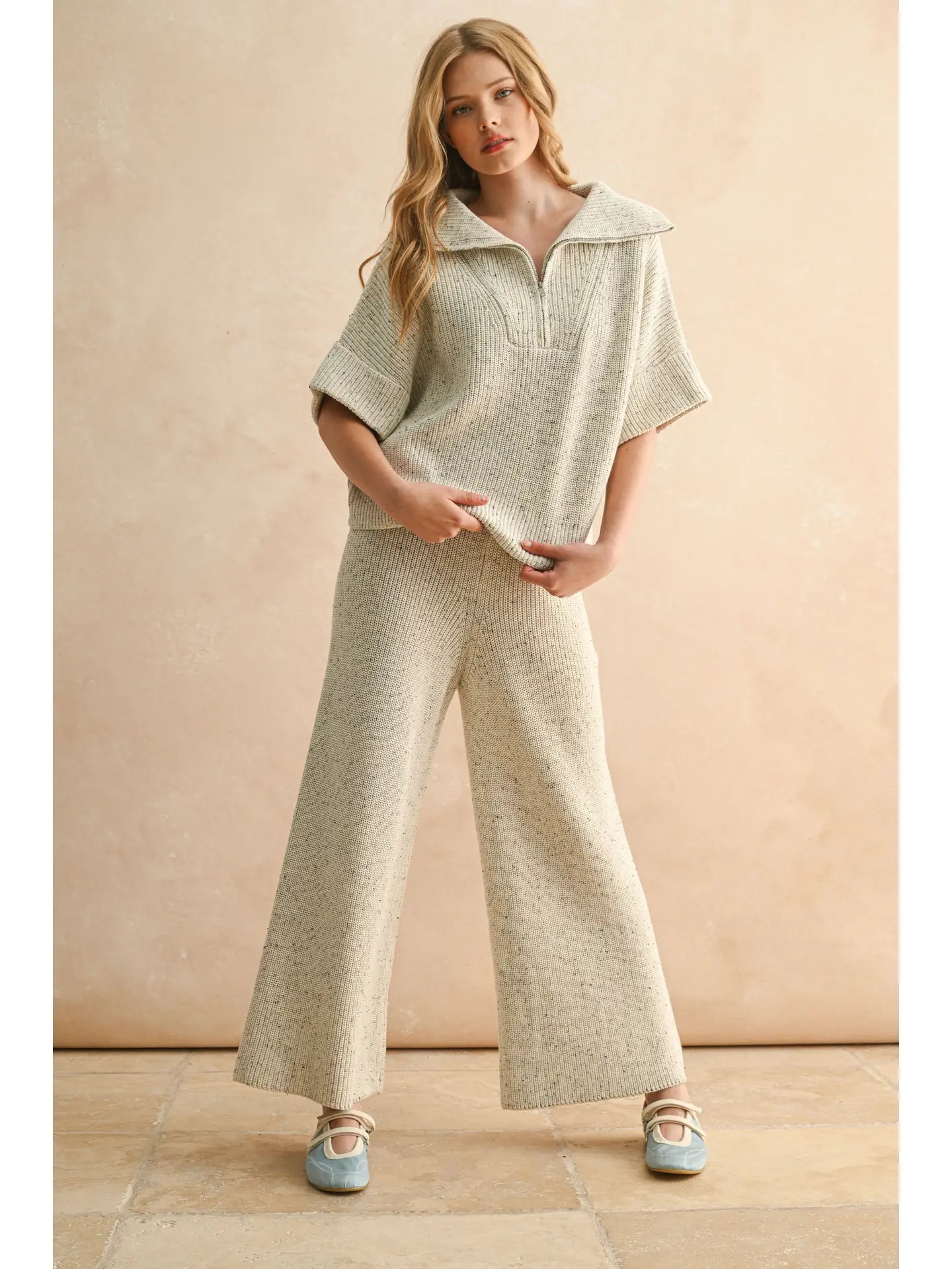 Salt and Pepper Knitted Pants