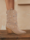Star Stud Embellished Western Boots
