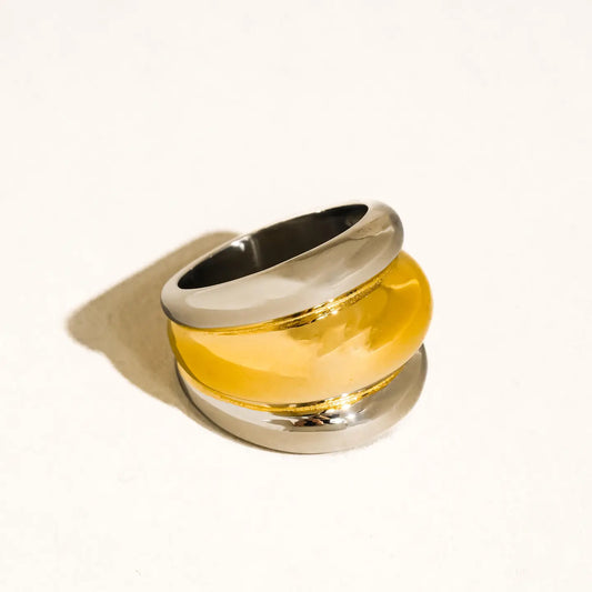Daelen 18K Gold Non-Tarnish Dome Statement Ring