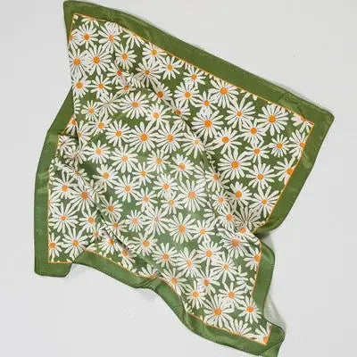 Flower Silky Feel Bandana Scarf