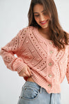 Knit Cardigan with Gold Button Detail