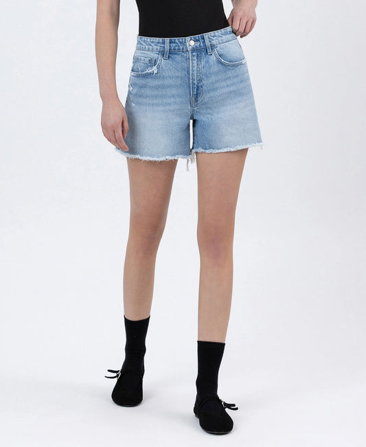 High Rise Boyfriend Denim Shorts