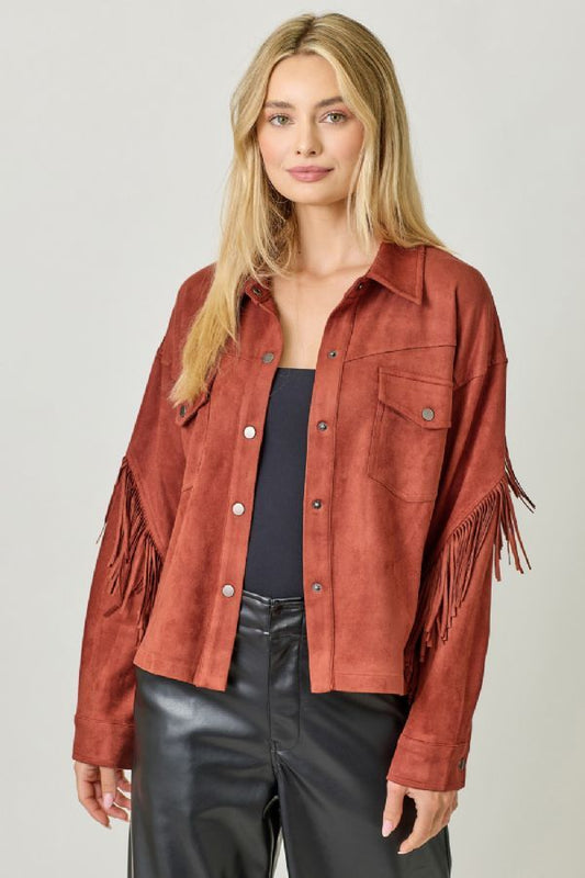 Fringe Back Suede Jacket