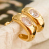 Aliénor 18K Gold Non-Tarnish Cz Classic C Hoop Earring