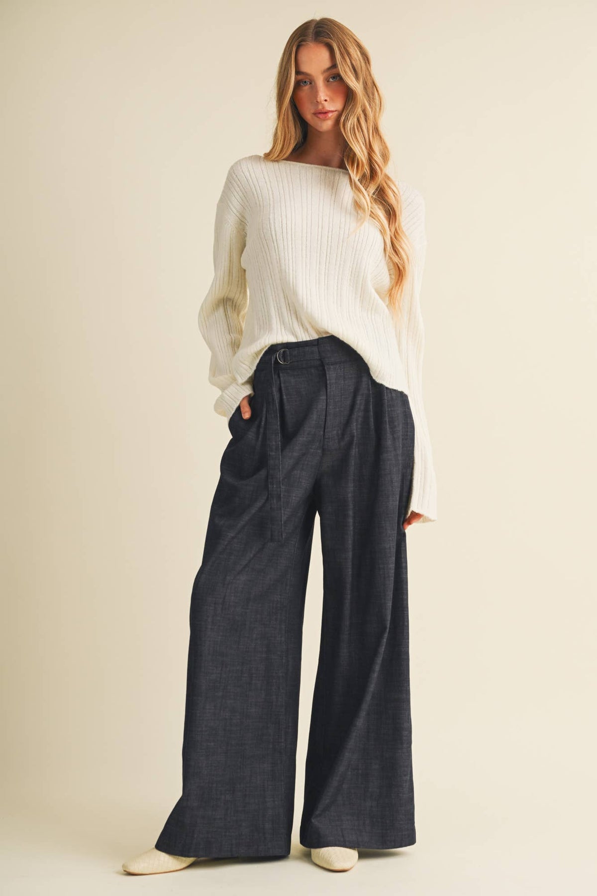 High-Waist Voluminous Wide-Leg Trousers