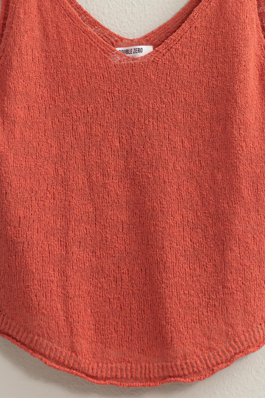 close up of brick knit tank