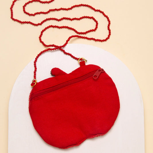 “#1 Teacher” Sequin Beaded Apple Crossbody Bag