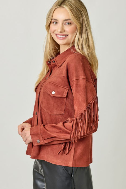 Fringe Back Suede Jacket