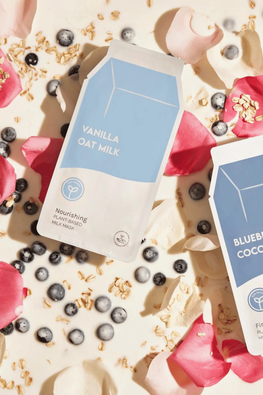 blue vanilla oat milk face mask