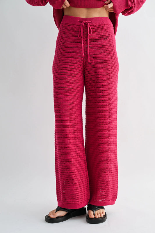 Breezy Crochet Wide-Leg Pants