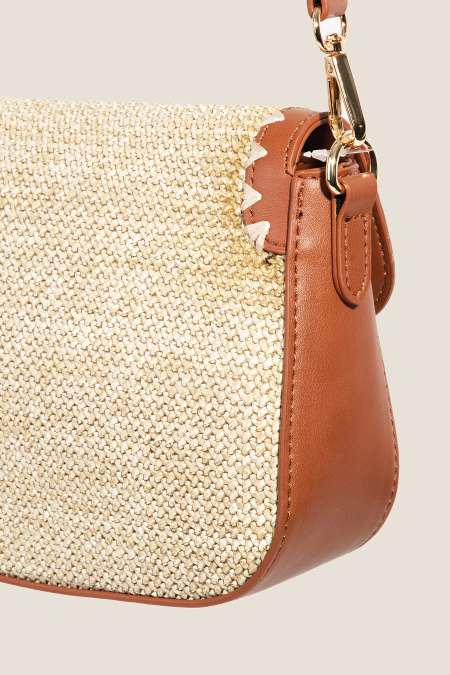Braided Faux Leather Crossbody Bag