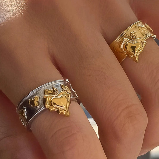 Alexia 18K Gold Non-Tarnish Multi Heart Dangle Ring