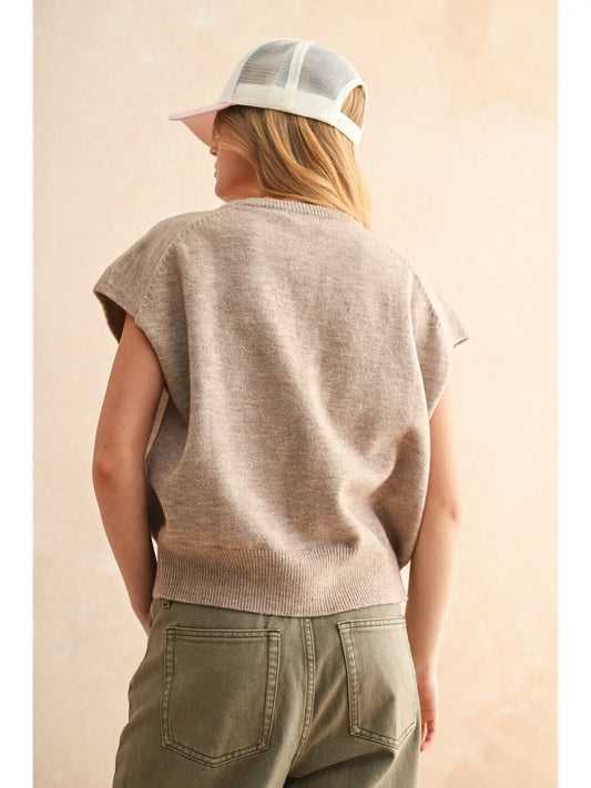 Loose Fit Short Sleeve Sweater Top