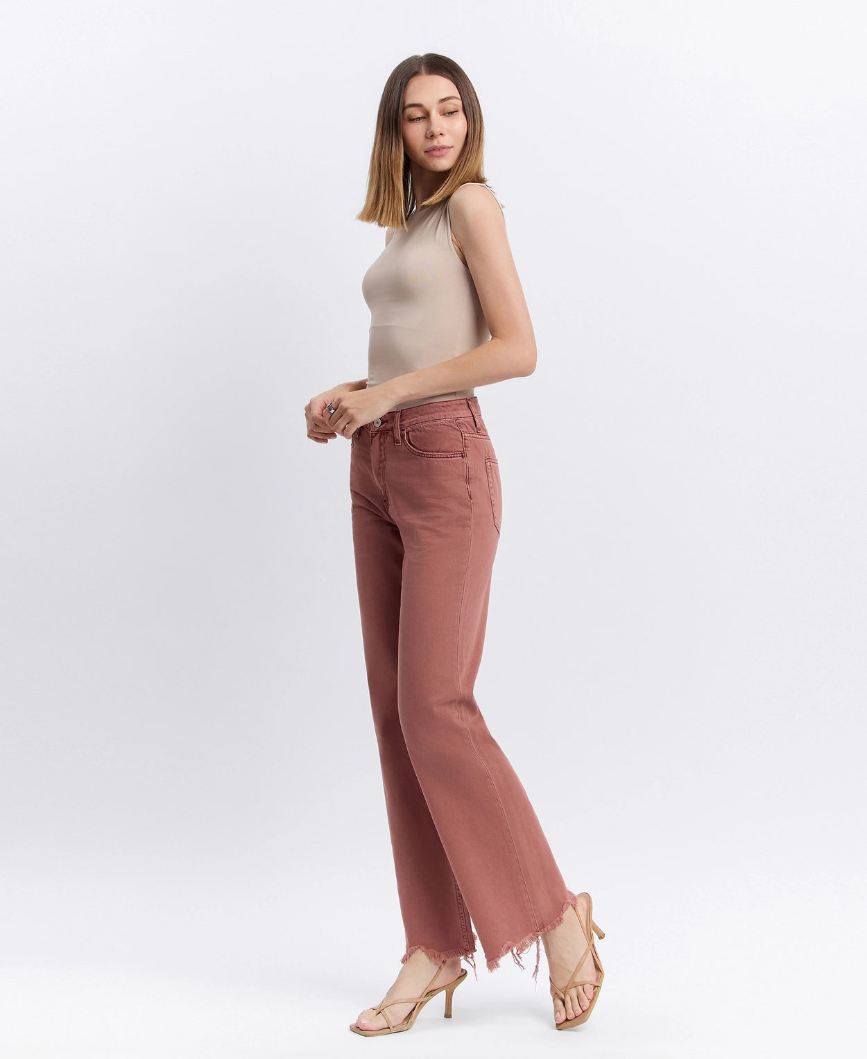 90's Vintage Super High Rise Russet Flare Jeans