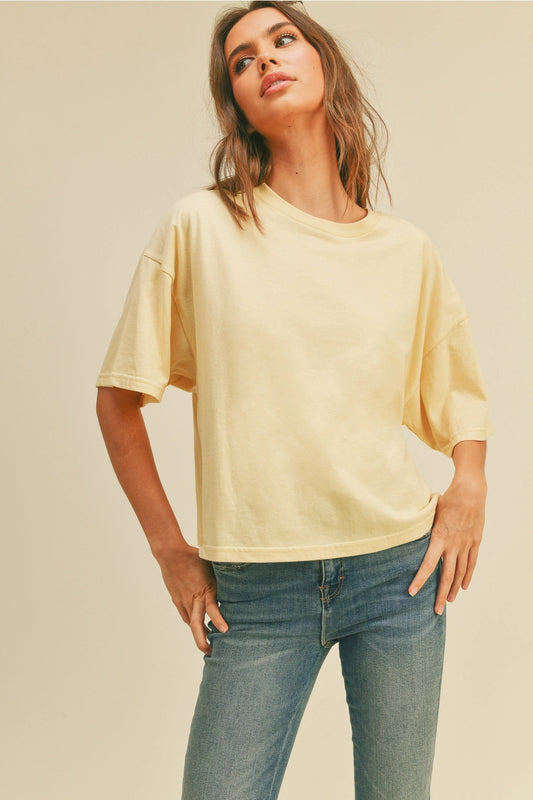 Blank Long Cropped Short Sleeve T-Shirt
