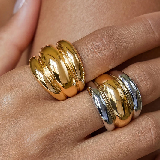 Daelen 18K Gold Non-Tarnish Dome Statement Ring
