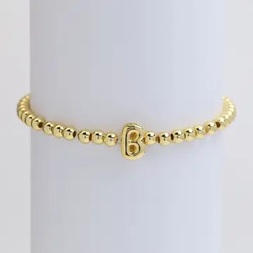 Initial Monogram Bubble Stretch Bead Bracelet