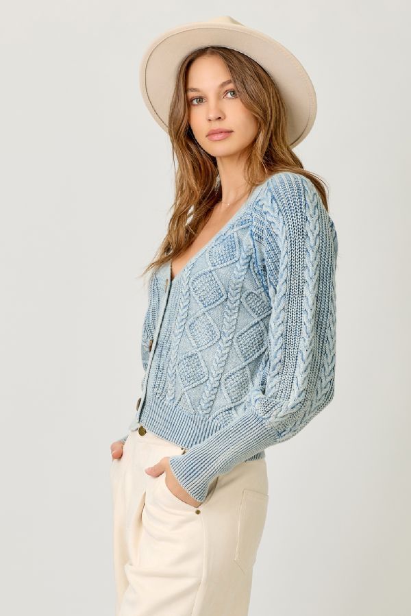 Mixed Weaving Sweater Cardigan
